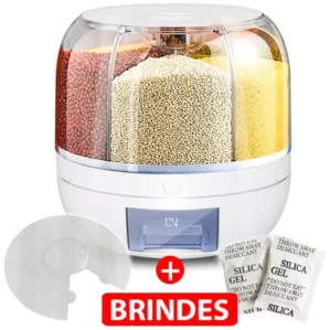 Dispenser Porta Cereais Redondo Giratório 360 Alimentos Pote + BRINDES