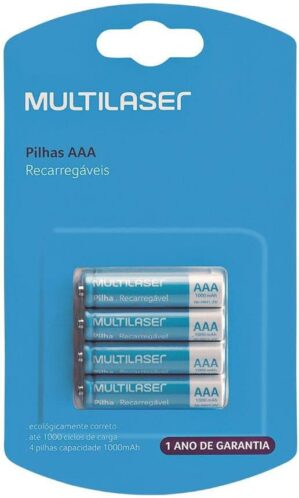 Pilhas Recarregáveis AAA 1000Mah com 4 Unidades Multi - CB050